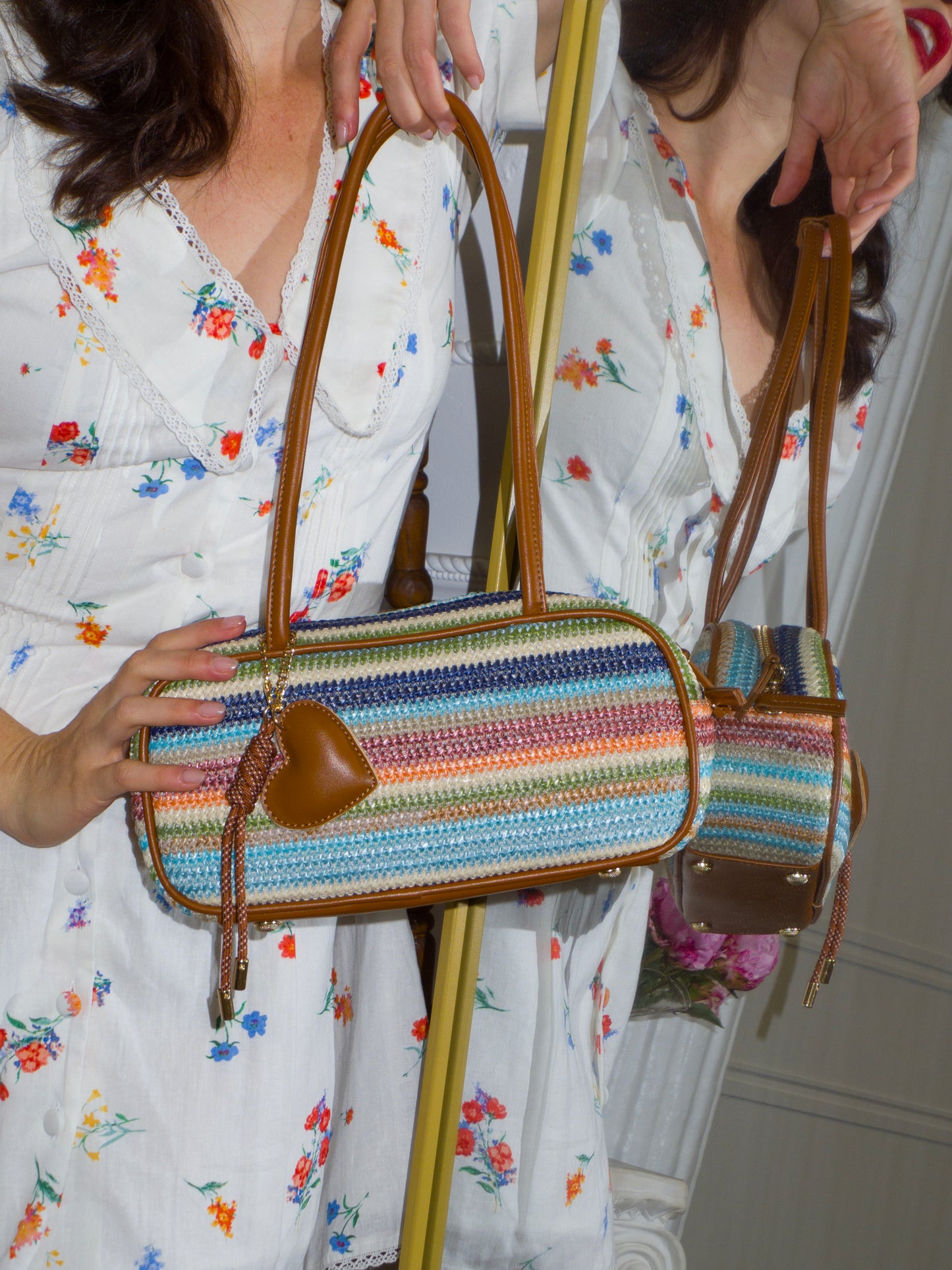 Coastal Stripe East-West Shoulder Bag