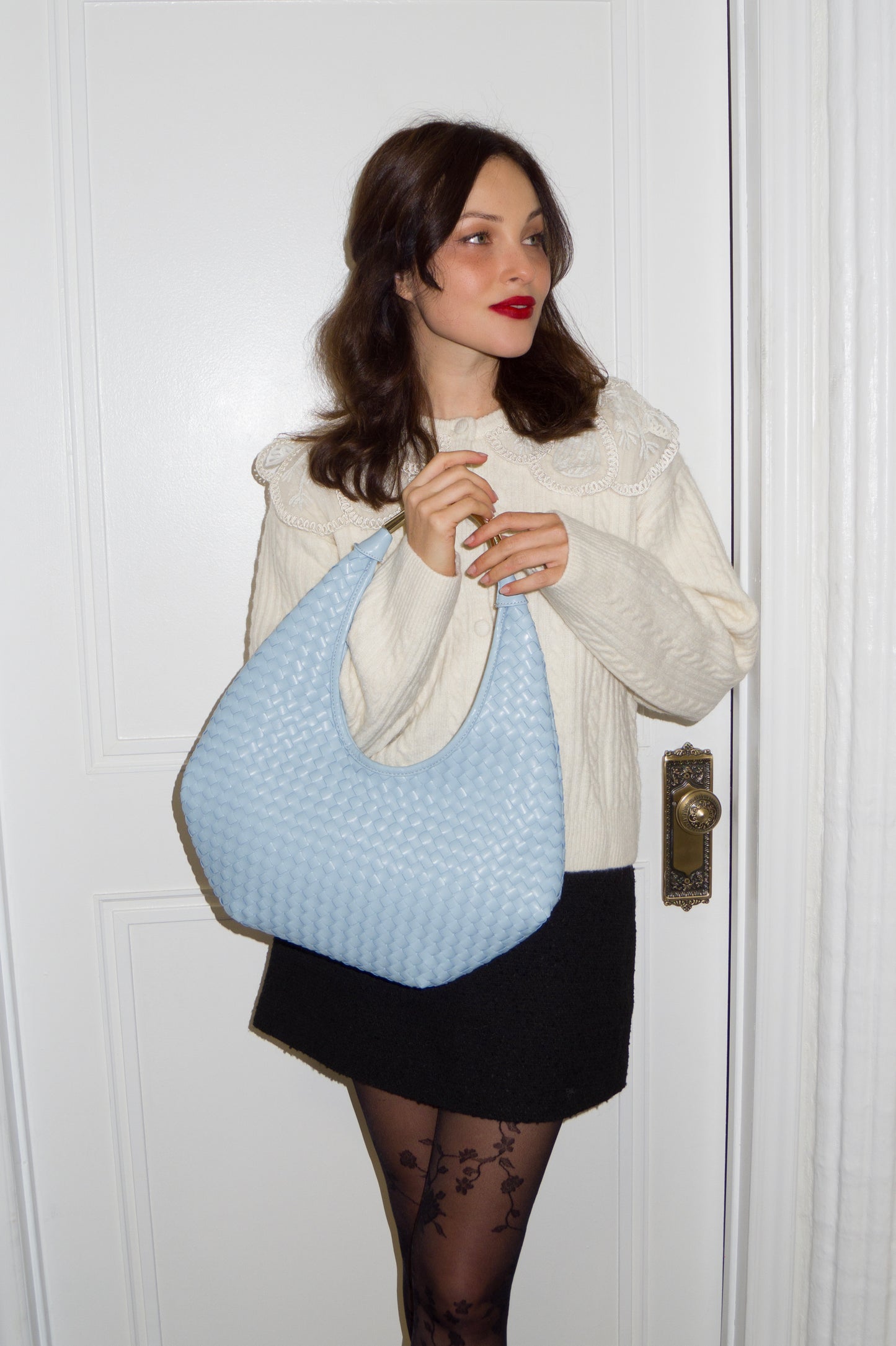 Aria Woven Hobo Bag