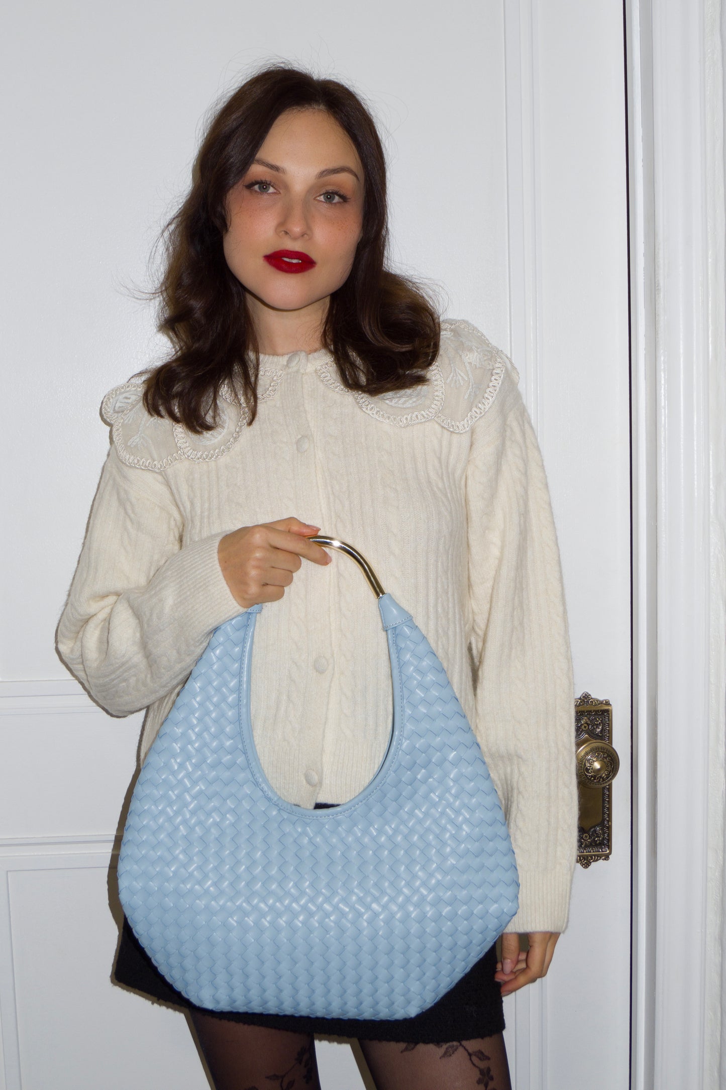 Aria Woven Hobo Bag