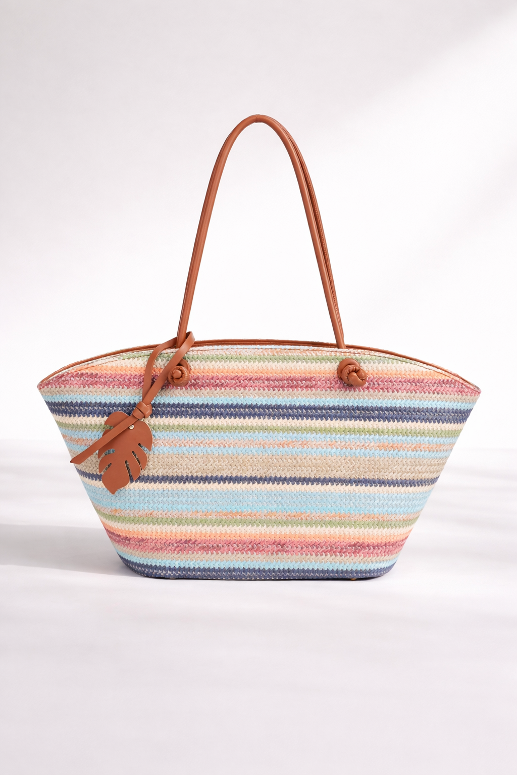 Seabreeze Stripe Raffia Tote