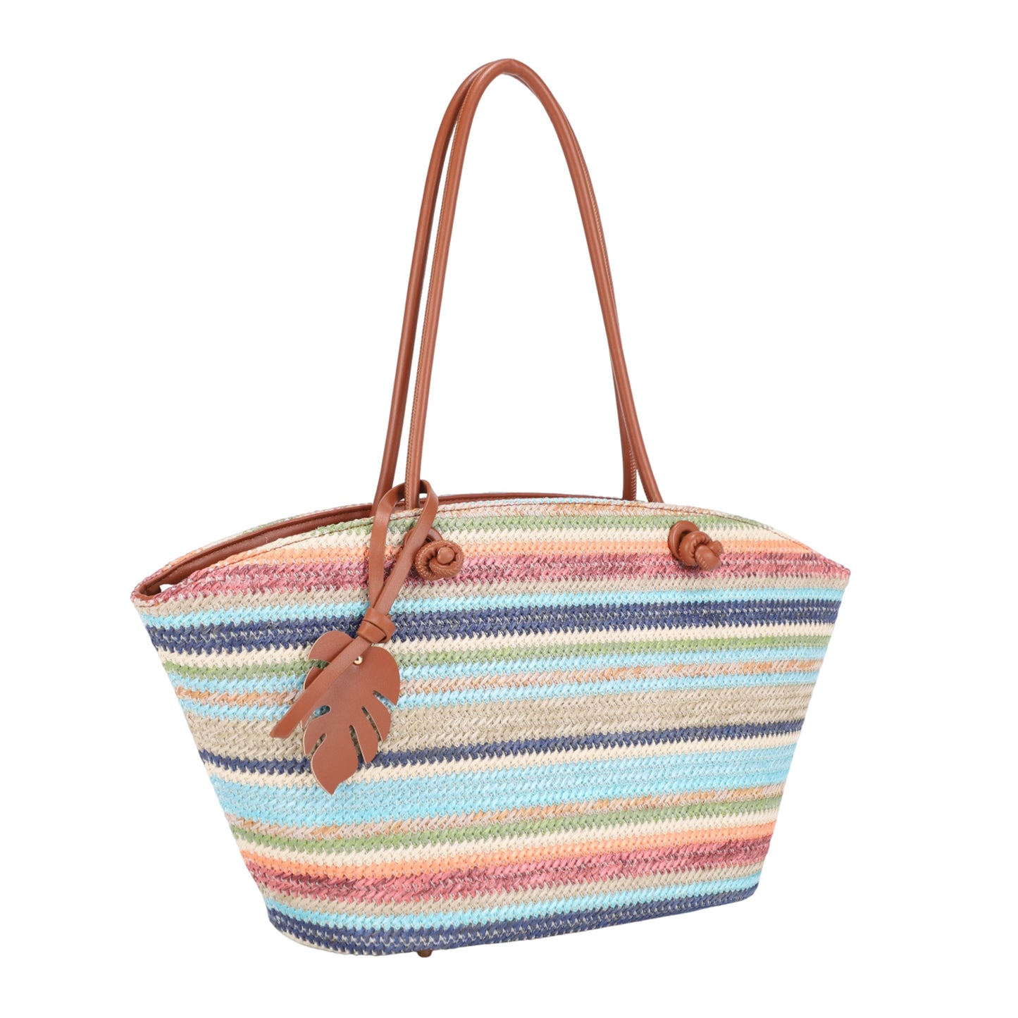 Seabreeze Stripe Raffia Tote