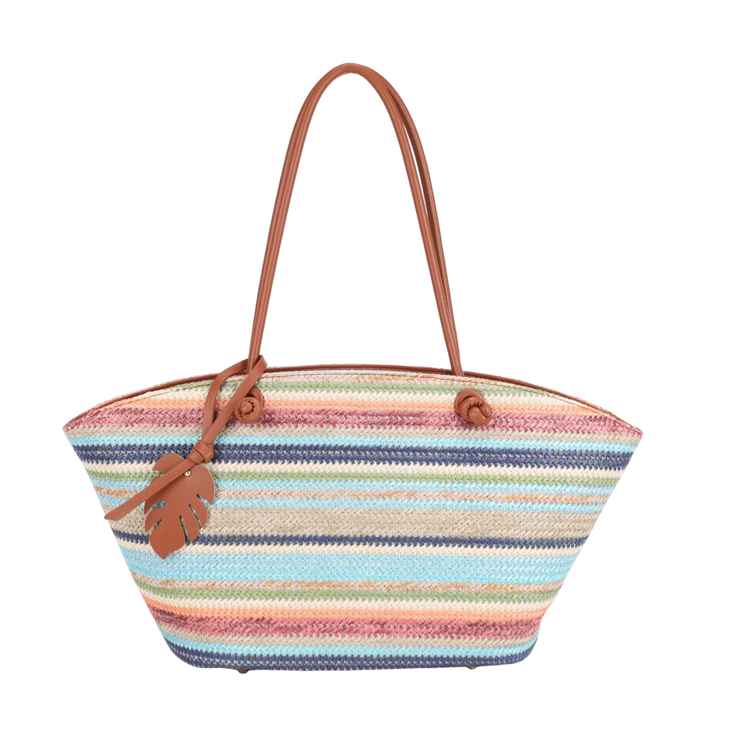 Seabreeze Stripe Raffia Tote
